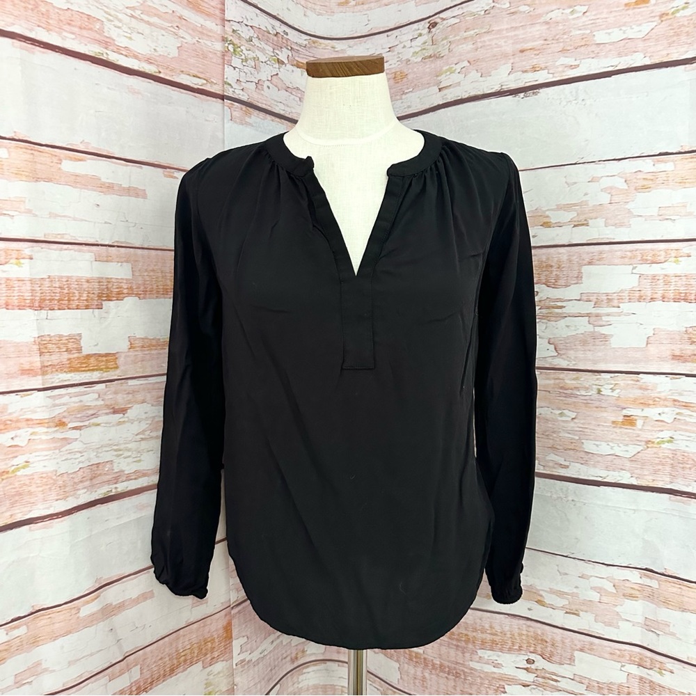 LOFT Black V Neck Blouse